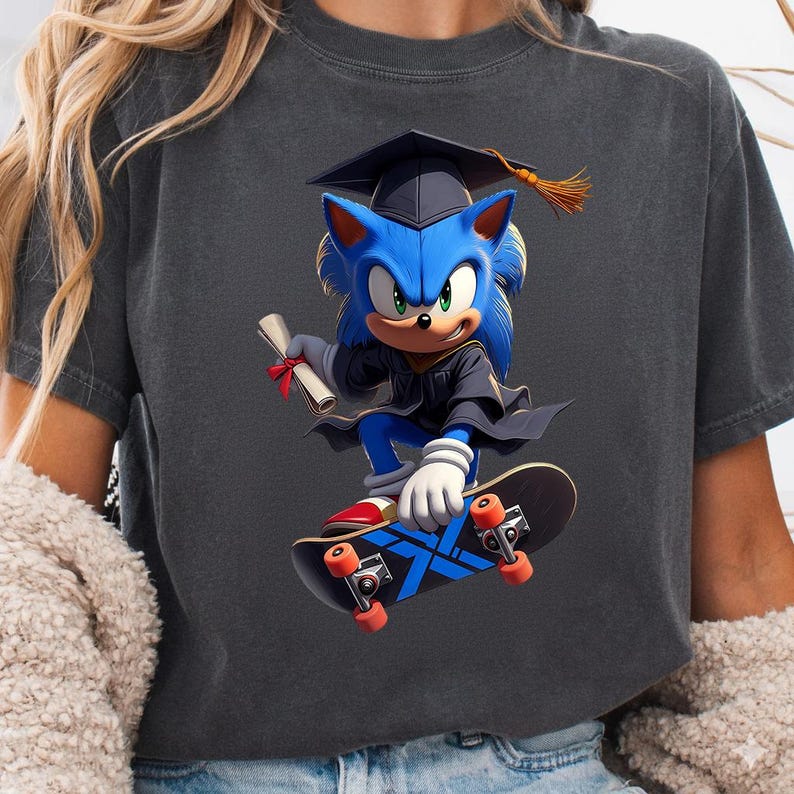 Sonic Graduation PNG Clipart – Cute Hedgehog Cartoon Artwork, Class of ...