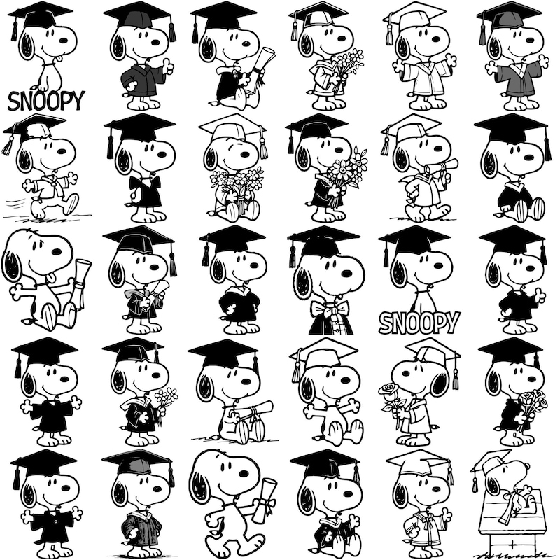 Snoopy Graduation Png - Etsy