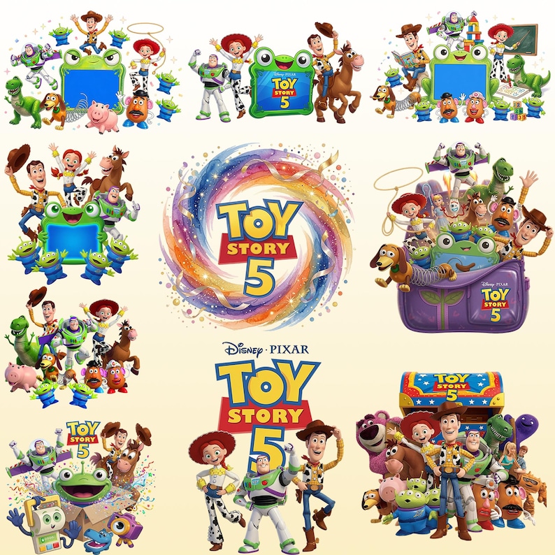 150+ Toy Story 5 Charaktere Bundle PNG, Woody Buzz Jessie Digital Clipart, Du hast einen Freund in mir, Sofort-Download Bild 11