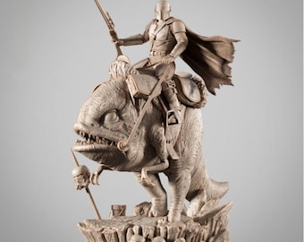 Archivo de impresión 3D STL de esculturas de sw-Mandalorian y Blurrg