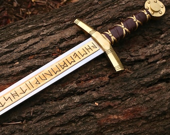 Merlin Excalibur Schwert — Handgefertigte 34-Zoll-Mittelalter-Ritter-Replik mit Scheide