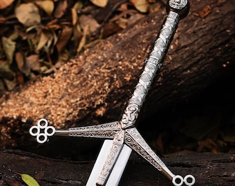 Handgemaakt Schots Claymore-zwaard | J2 staal, leren schede, 38 inch