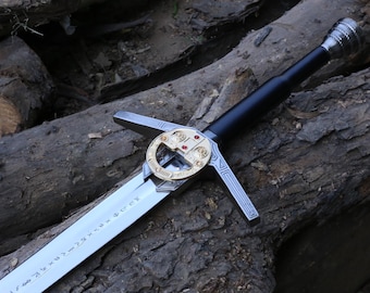 Handgemaakt Witcher-zwaard | Geralt of Rivia-replica van roestvrij staal
