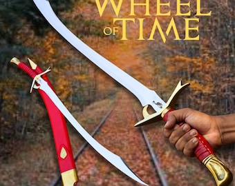 Handgemaakt reigertekenzwaard – replica van het tijdrad, volledige doorn met schede