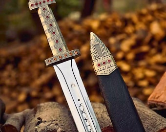 Handgemaakt Ragnar Lothbrok Vikingzwaard | Middeleeuwse replica met schede | Verzamelcadeau voor hem