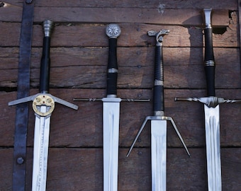 Handgemaakte Aeronight-zwaardset | Witcher-replica, roestvrij staal (set van 4)