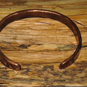 Rustic Hand Forged Copper Cuff Bracelet B027 image 4