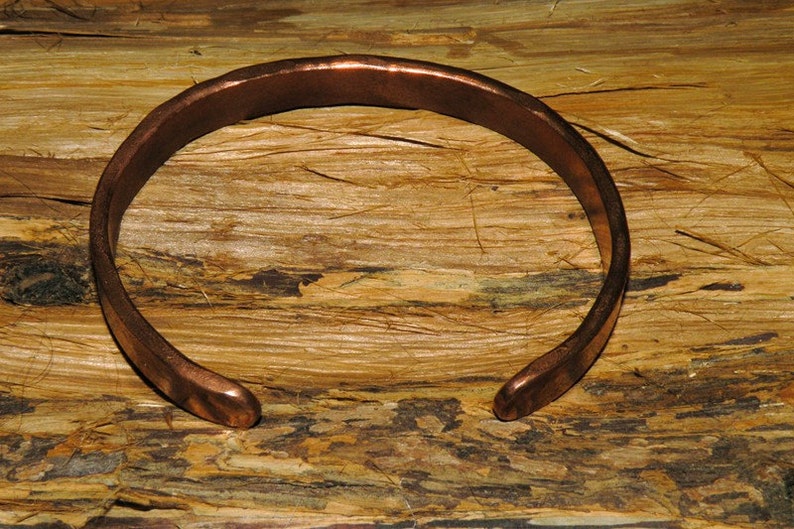 Rustic Hand Forged Copper Cuff Bracelet B027 image 4