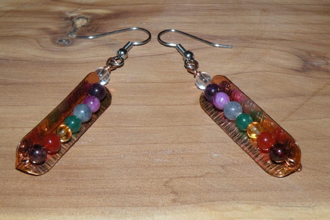 Chakra Peapod Earrings Copper Etsy
