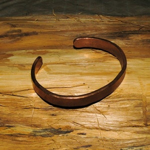 Rustic Hand Forged Copper Cuff Bracelet (B027)