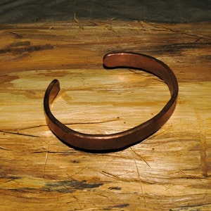 Rustic Hand Forged Copper Cuff Bracelet B027 image 1