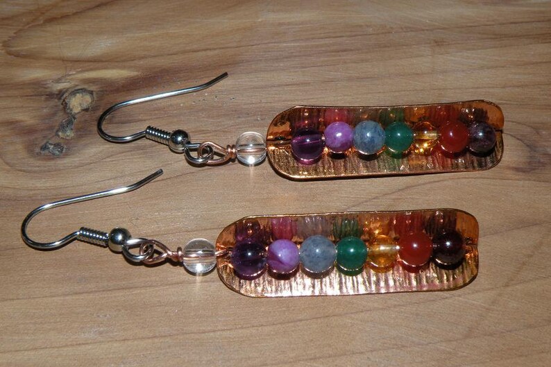 Chakra Peapod Earrings Copper Etsy