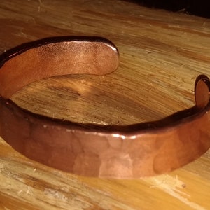 Rustic Copper Cuff Bracelet 1/2&quot; Wide - Hand Forged (08)