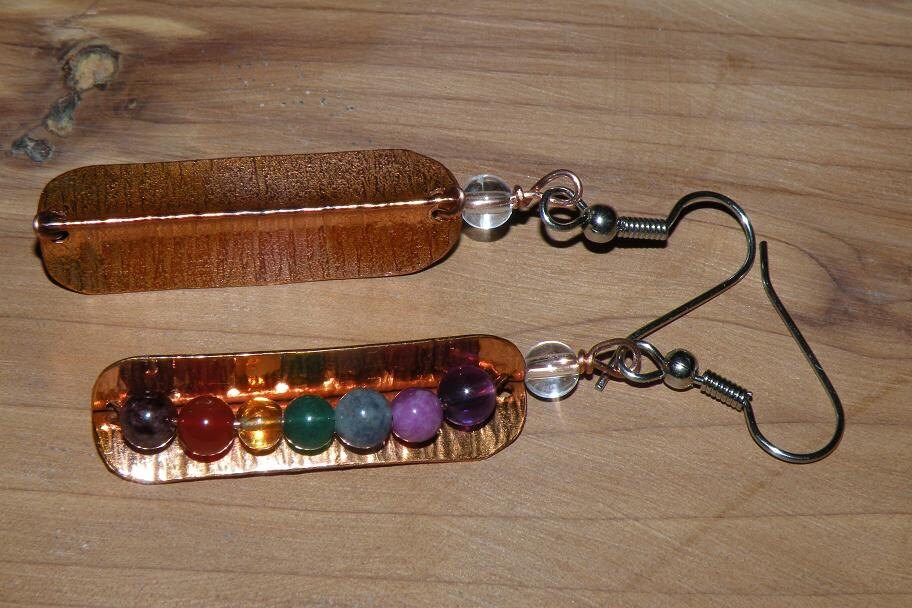 Chakra Peapod Earrings Copper Etsy