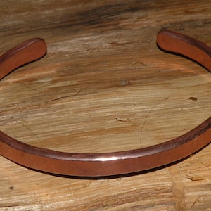 Rugged Copper Bracelet - 1/4" Wide - Narrow - Rustic Hand Forged (B060)