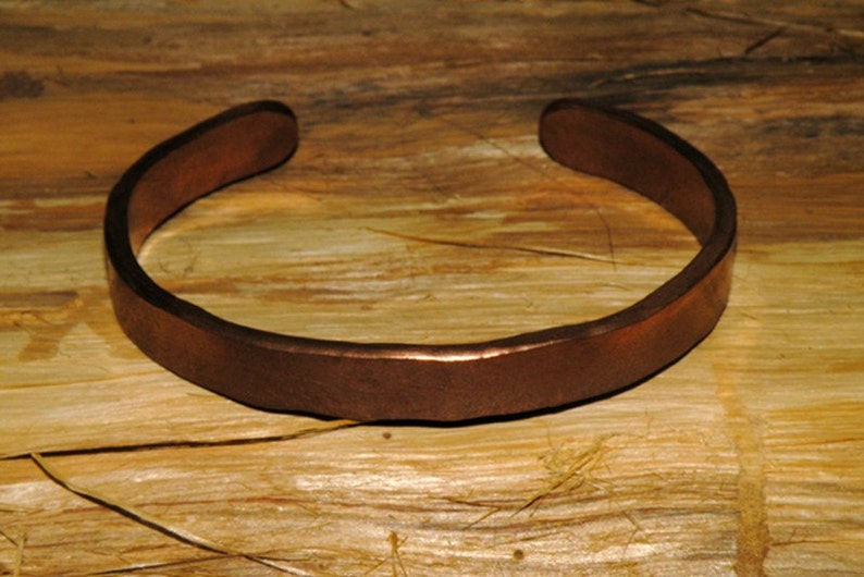 Rustic Hand Forged Copper Cuff Bracelet B027 image 2