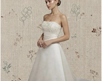 Maggie Sottero Wedding Dress Ivory Beaded Corset A-Line Princess Vintage Size 6