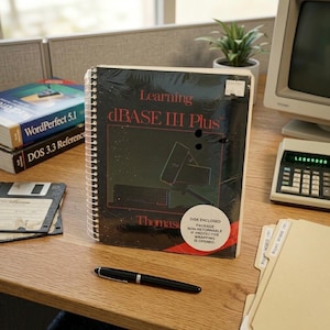 Vintage Computer Software Database Programming dBASE III Plus Book + Disk NEW