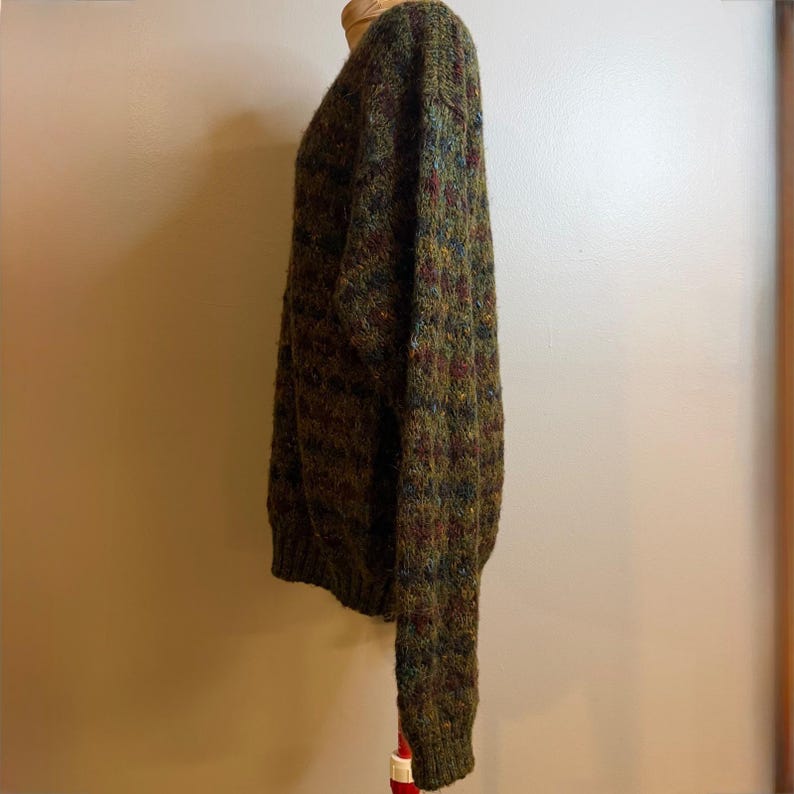 Marshall Fields Wool Sweater Multi-Color Knit Gorpcore Mens Size Medium Vintage image 3