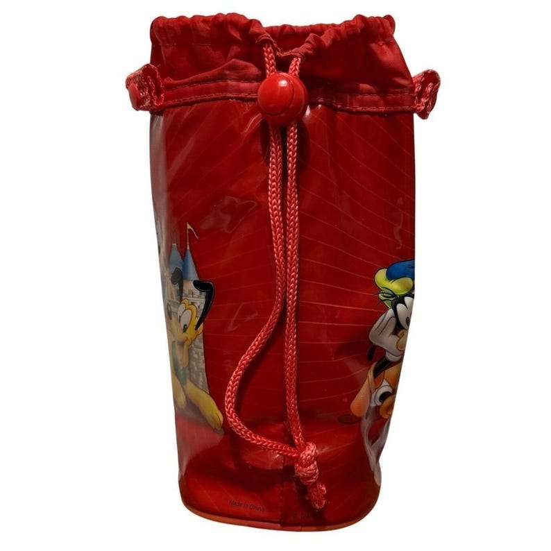 Vintage Disneyland Insulated Water Bottle Holder, Mickey Mouse & Friends Drawstring Bag, Retro Disney Resort, Theme Park Travel Accessory immagine 4