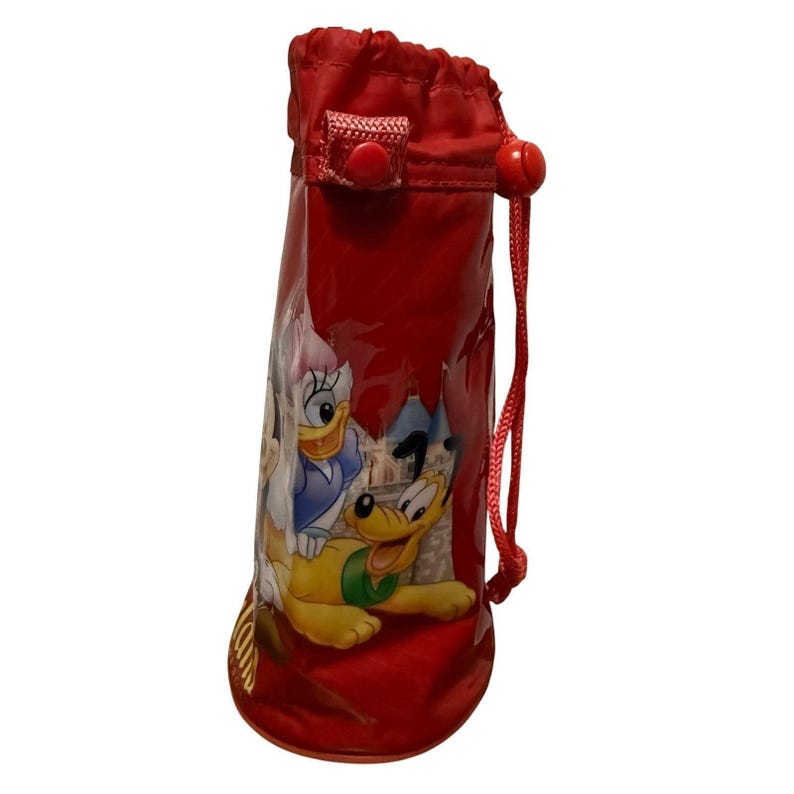 Vintage Disneyland Insulated Water Bottle Holder, Mickey Mouse & Friends Drawstring Bag, Retro Disney Resort, Theme Park Travel Accessory immagine 3