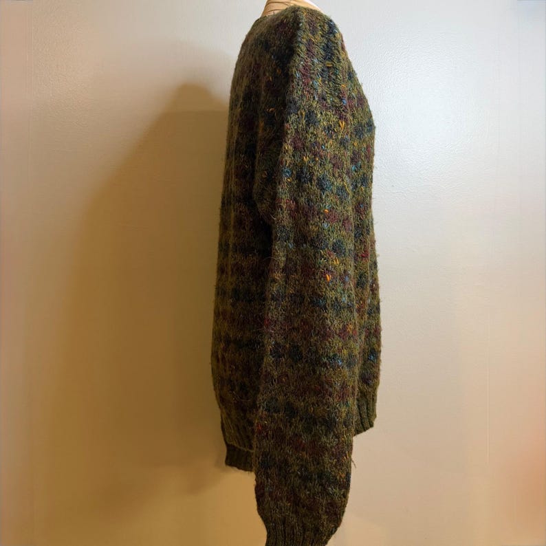 Marshall Fields Wool Sweater Multi-Color Knit Gorpcore Mens Size Medium Vintage image 5