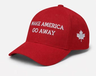 Cappello con foglia d'acero ricamata, cappello "Make America Go Away", cappello da baseball con bandiera della Groenlandia, cappello con bandiera canadese, cappello da papà anti-Trump, cappello Maga