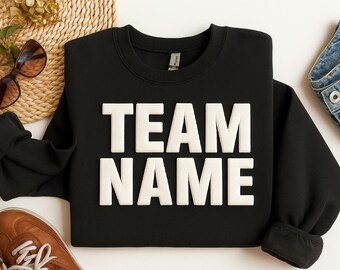 Bluza z nadrukiem z nazwą drużyny, wytłoczona bluza z maskotką szkoły, sweter z motywem szkolnym, bluza z kapturem z maskotką, prezent dla mamy piłkarza
