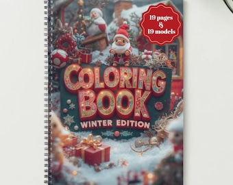 Winter Holiday Coloring Book: Festive Illustrations (PDF Pattern)