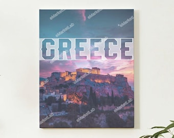 Minimalist Print with the Acropolis: Modern Elegance and Vibrant Colors for Any Space