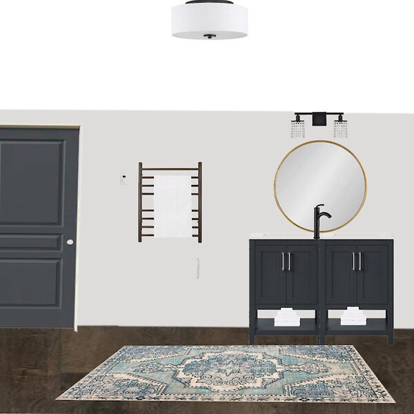 Design d'interni, servizio di decorazione della casa - Lavagna concettuale di design personalizzato - Consulenza professionale - Arredamento bagno - Tutorial fai-da-te, Giallo
