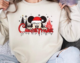 Micky Maus Weihnachten Sweatshirt: Disneyland Familie Urlaub Shirt