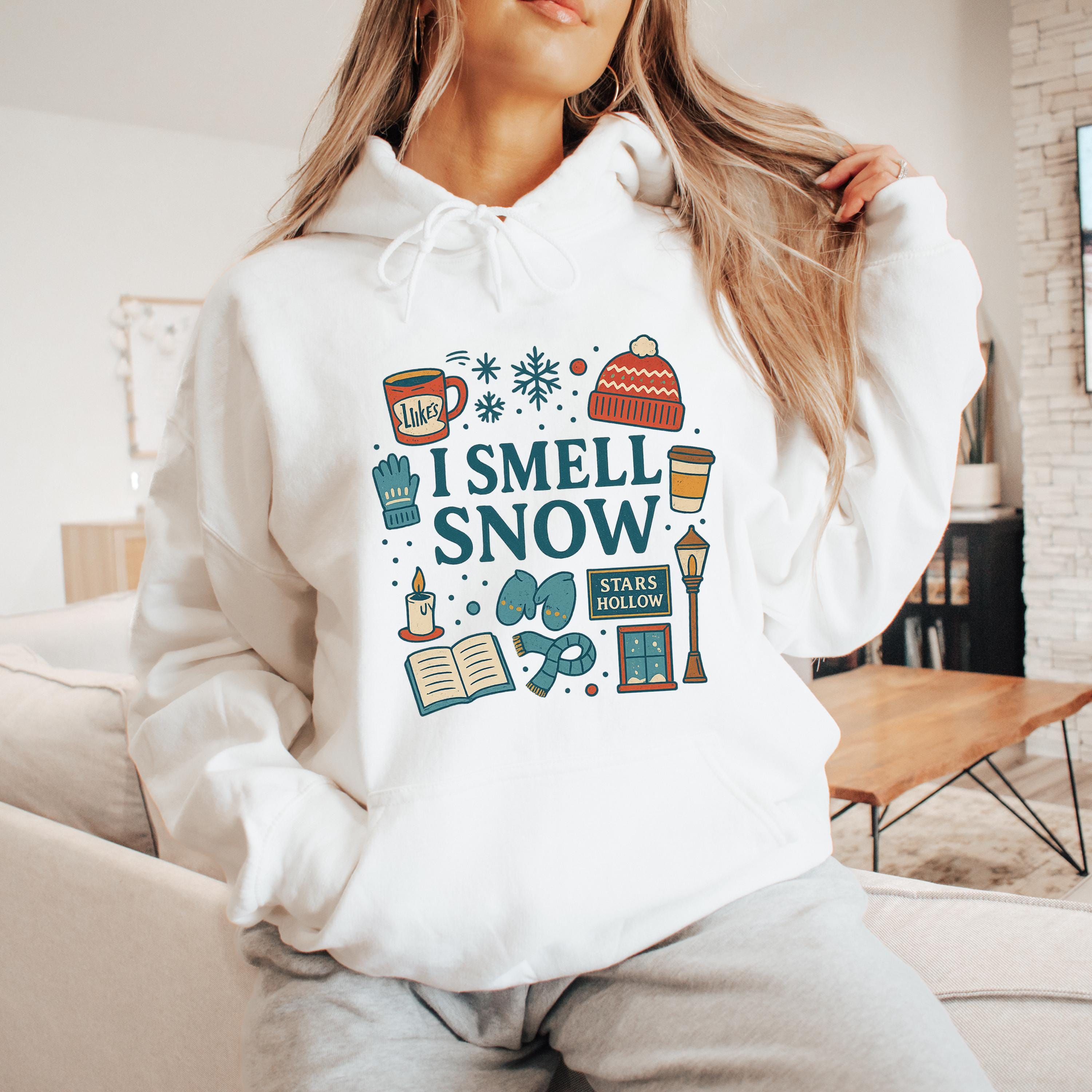 Sweat à Capuche 'I Smell Snow' - Noël, Hiver, Coupe Classique, Cadeau Décontracté