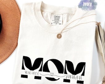 Comfort Colors® Custom Mom Shirt, Personalized Mama Gift, Mother's Day Gift, Custom Name Shirt, Children Name Mom Shirt