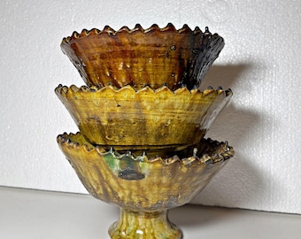 Tamegroute Pottery Fruit Bowl – Handmade Moroccan Green Glazed Ceramic Centerpiece