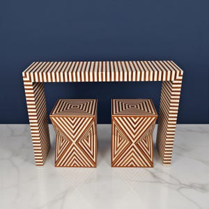 Consolle da ingresso di lusso con intarsi in osso