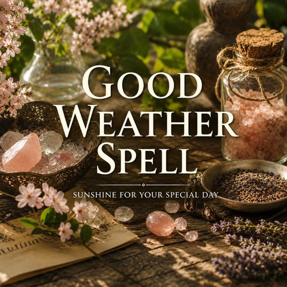 Good Weather Spell, Stop Rain Spell Same Day | Wedding Weather Witch Clear Skies Ritual | Sunshine Spell Outdoor Event