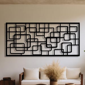 Large Metal Wall Art: Geometric Mid-Century Modern Sculpture