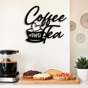 Metallväggkonst för kaffe och te: Modern köksinredning