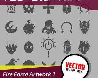 Paquete de ilustraciones vectoriales de Fire Force 1 (PDF, SVG, PNG, vectores) - Descarga digital instantánea