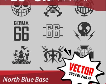 Paquete de logotipos vectoriales de los Piratas del Norte Azul: emblema de la bandera pirata (descarga digital)