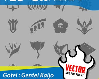 Paquete de logotipos vectoriales de Gotei Squad Gentei Kaijo / Emblema de anime SVG, PNG, Ai, PDF – Descarga digital instantánea
