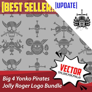 Paquete de vectores del logotipo de los Piratas de Yonko - Emblema del anime One Piece (Descarga digital)