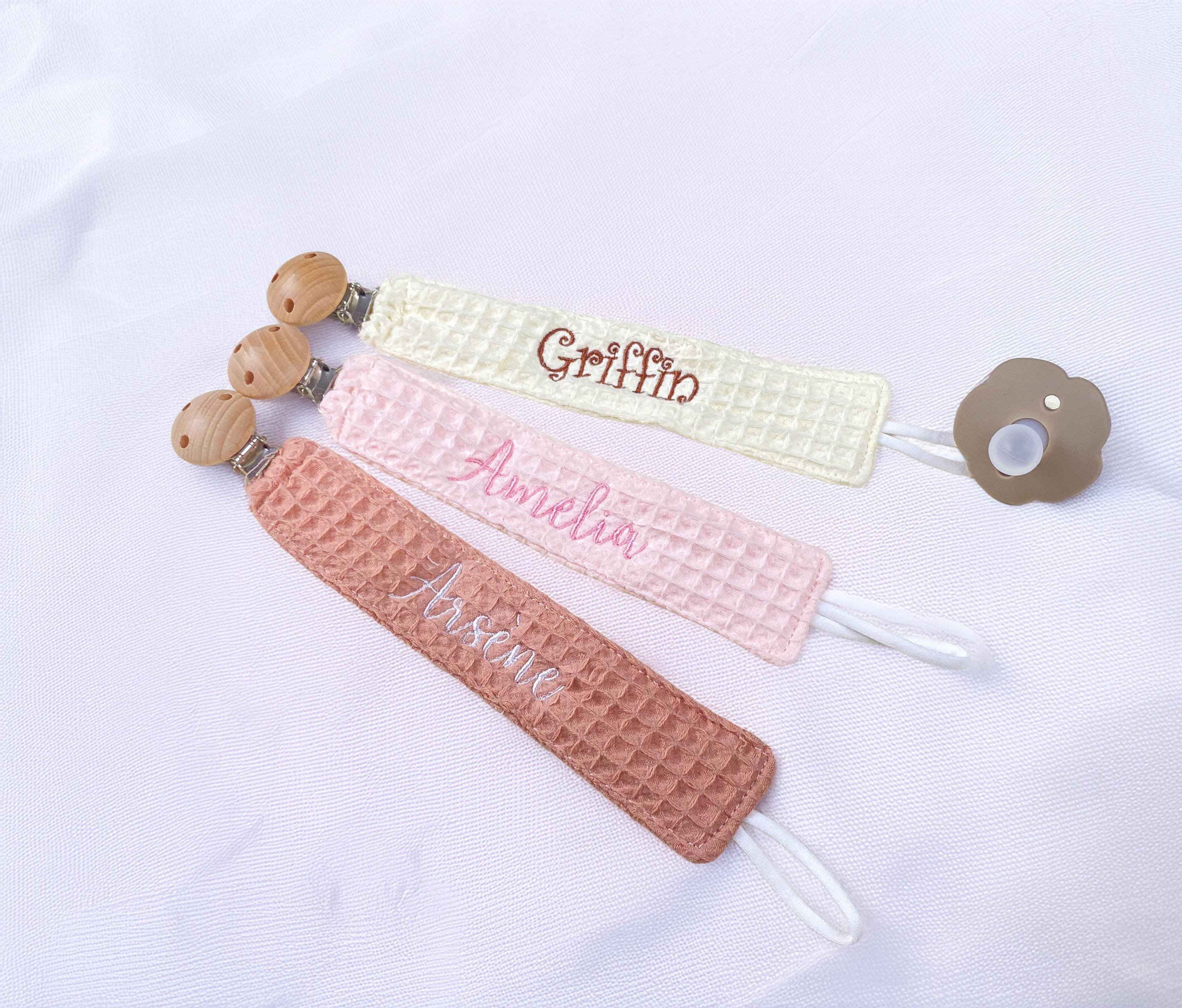 Personalized Pacifier Clip - Boho Style With Embroidered Name - Unique ...