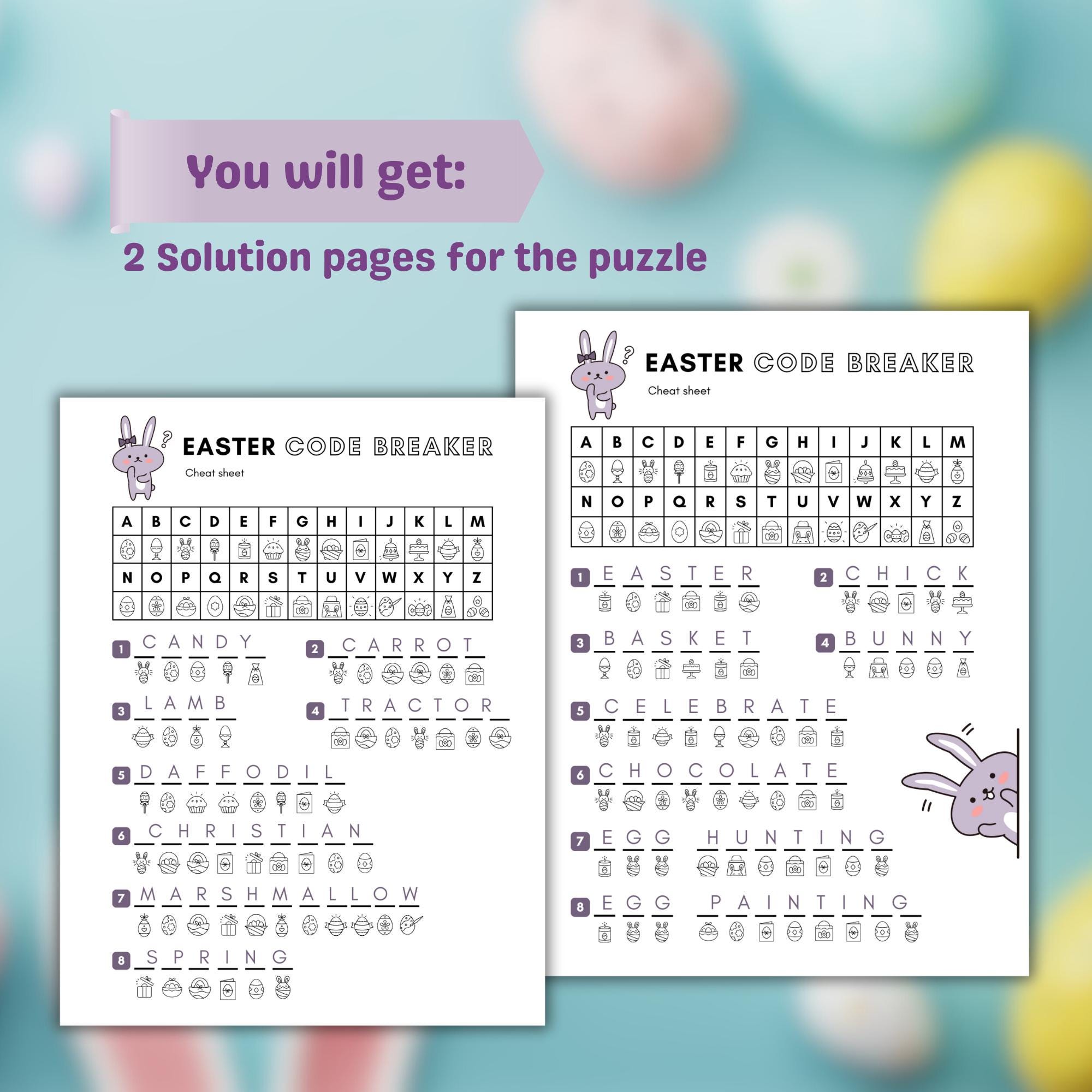 Easter Code Breaker Printable, Secret Message Game (A4/US Letter ...