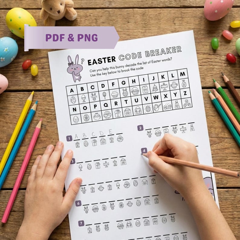 Easter Code Breaker Printable, Secret Message Game (A4/US Letter ...