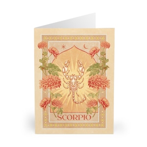 Scorpio Birthday Card Horoscope Birthday Card Zodiac Birthday Card Astrology Birthday Star Sign Birthday Card - Revaerie