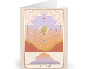 Tarot Greeting Card Tarot Birthday Card Girl Teen Birthday Card Star Thank you Card Luxury Gold Greeting Cards - Star Card - Revaerie