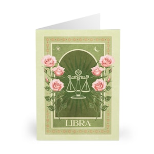 Libra Birthday Card Horoscope Birthday Card Zodiac Birthday Card Astrology Birthday Star Sign Birthday Card - Revaerie
