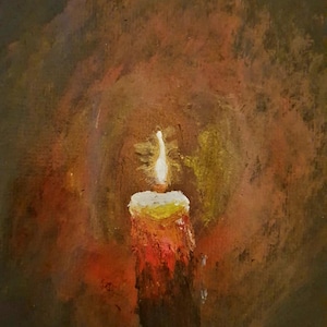 Burning candle art print: acrylic painting (digital download)